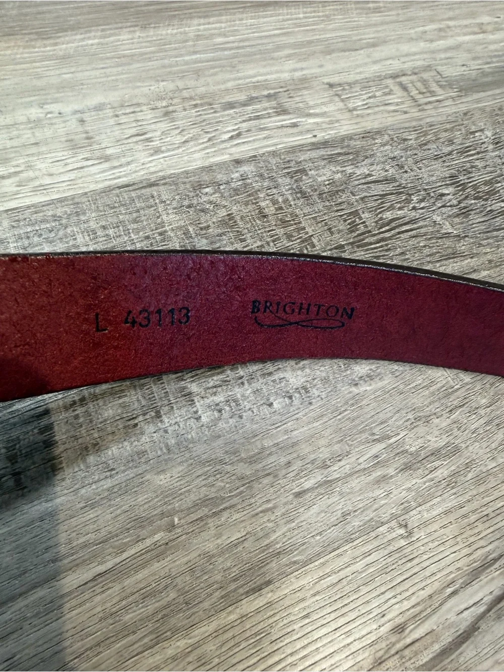 Brighton Vintage Red Burgundy Leather Embossed Heart Buckle 1993 37”
